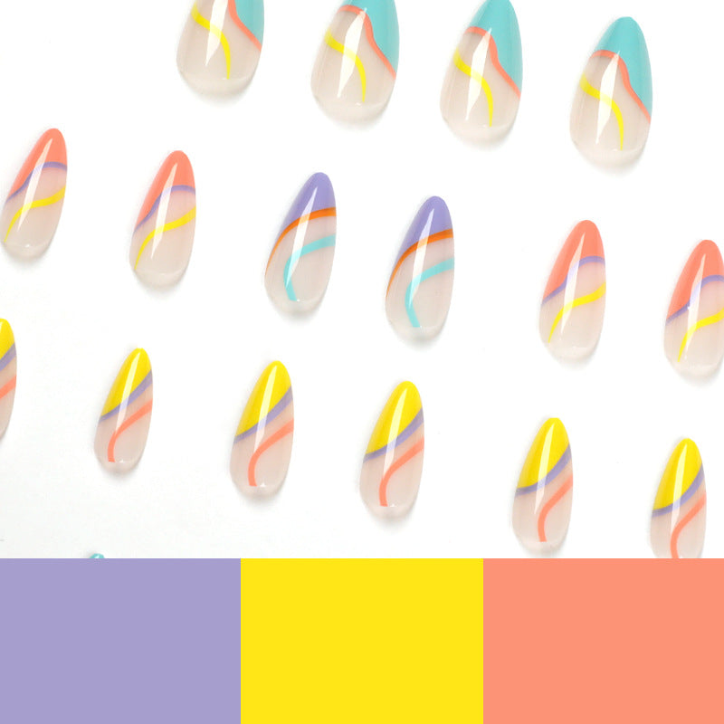 Wholesale French rainbow line nail stickers